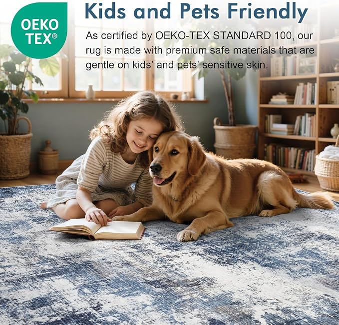 2x6 Ft Washable Runner Rug, Non-Slip Low Pile Hallway Kitchen Area Rug - Image 6