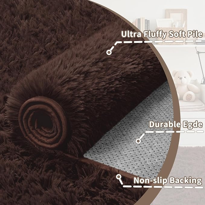 5x7 Area Rug for Living Room: Ultra Soft Fluffy Rug Modern Large Thicked Shag - Image 7