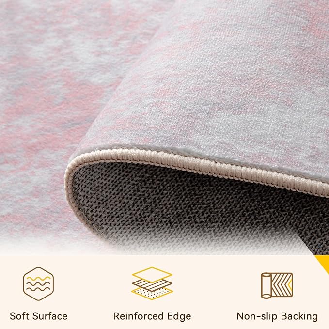 RELEANY Washable Area Rugs 8'x10' Non-Slip Modern Abstract Soft - Image 3