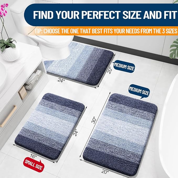 OLANLY Large Bathroom Rugs Mat 50x30, Extra Soft Absorbent Microfiber Bath Rugs - Image 2