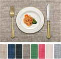 Vinyl Placemats Set of 4, PVC Woven Washable Non-Slip Table Mats, Heat by LANDVIEW