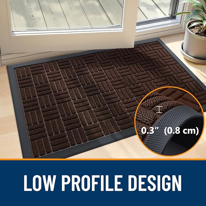 OLANLY Front Door Mat Outside Entrance 29.5x17, Heavy Duty Sturdy Natural - Image 6