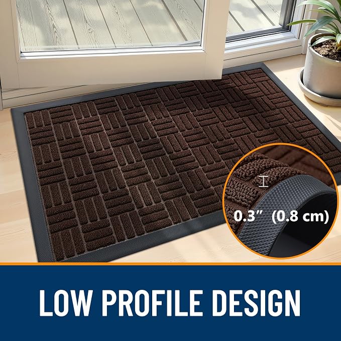 OLANLY Front Door Mat Outside Entrance 71x23, Heavy Duty Sturdy Natural Rubber - Image 5