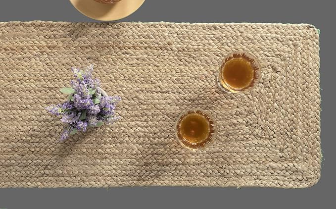 Pack of 1 Handwoven Rectangle Jute Braided Table Runner 13 x 48 Inch, 100% - Image 5