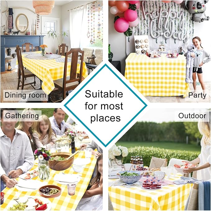 60 x 120 Inch Checkered Tablecloth Rectangle - Image 2