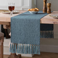 Blue Table Runners 108 Inches Long, Burlap Linen Style Rustic Farmhouse Table by ZEEMARTONLINE