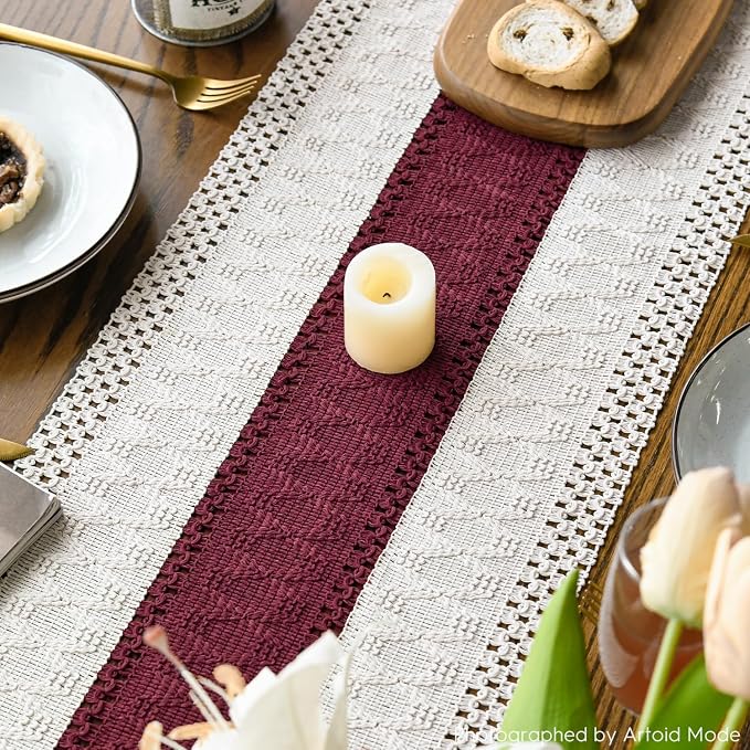 Artoid Mode Red Farmhouse Rustic Christmas Table Runner 12x108 Inch | Seasonal - Image 4