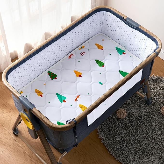 Baby Bassinet Mattress 32 x 18 inches- Firm Support and Comfort Premium Foam,Noiseless and Odorless,Hypoallergenic Small Crib Mattress, Fits Moses Basket, Dual Sided with Soft Breathable Fabric
