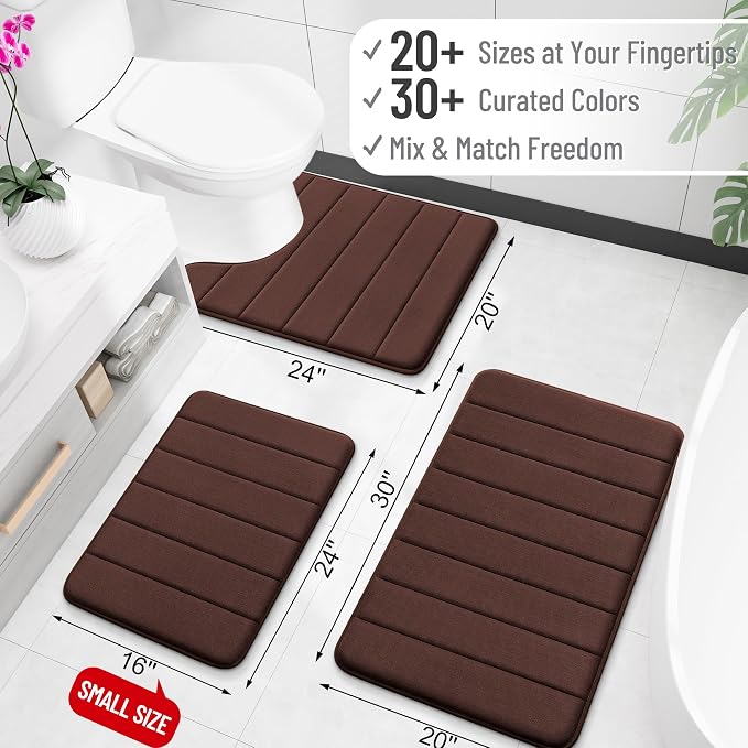 OLANLY Memory Foam Long Bathroom Rugs Runner 44x20, Super Soft Absorbent Bath - Image 2