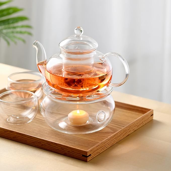 CNGLASS Double Wall Glass Tea Cup Set of 4, 100ml Asian Insulated Clear Teacups - Image 5