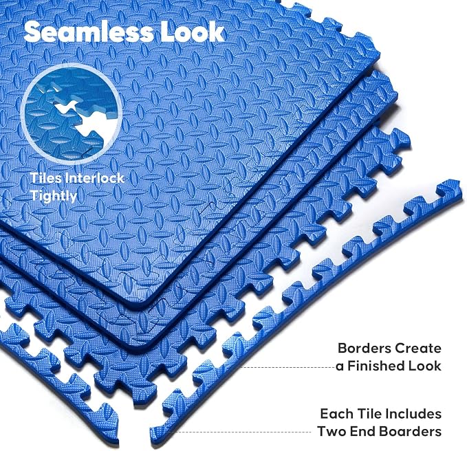 32 Pack Home Gym Mat, Puzzle Exercise Mat, EVA Interlocking Foam Floor Tiles - Image 5