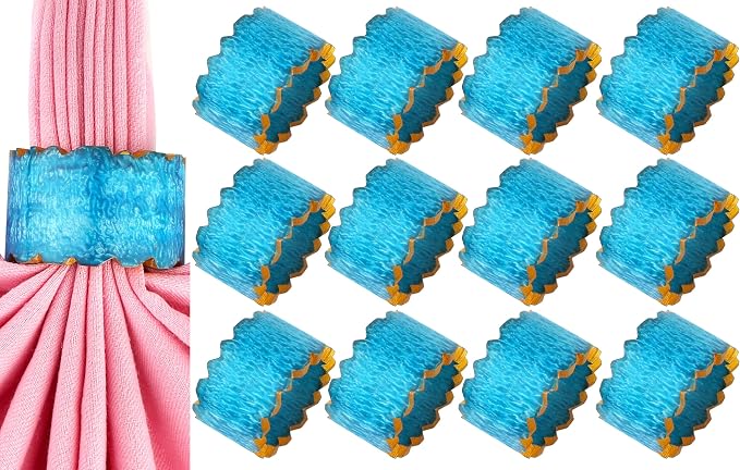 ALPHA Living HOME Handmade Epoxy Napkin Rings Set of 12 | Elegant Round Napkin by ALPHALivingHOME