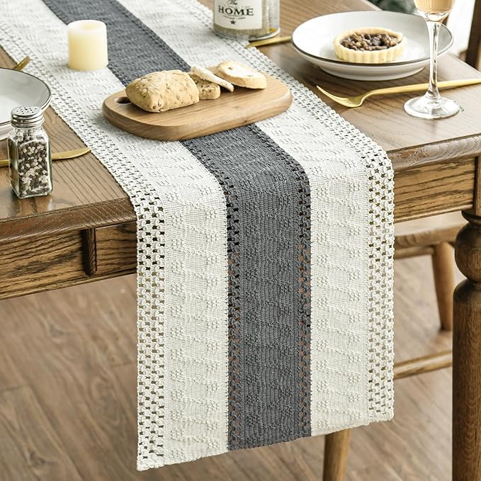 Artoid Mode Dark Grey Farmhouse Rustic Table Runner 12x90 Inch | Seasonal by ArtoidMode