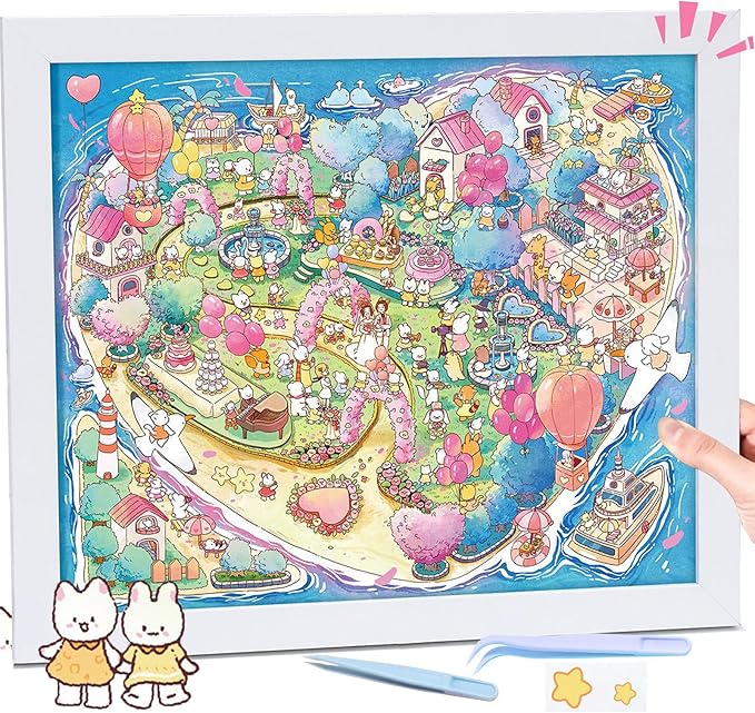 DIY 3D Sticker Scene，Romantic Island Wedding Jumbo-Large, Reusable Sticker, Cute Sets for Free Combination, Waterproof for Anywhere, Crafts Party Favors Birthday GIF