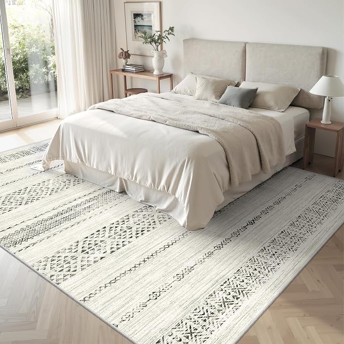 Miukiki 6x9 Area Rug for Living Room Moroccan Washable Rugs Non Slip Indoor - Image 9