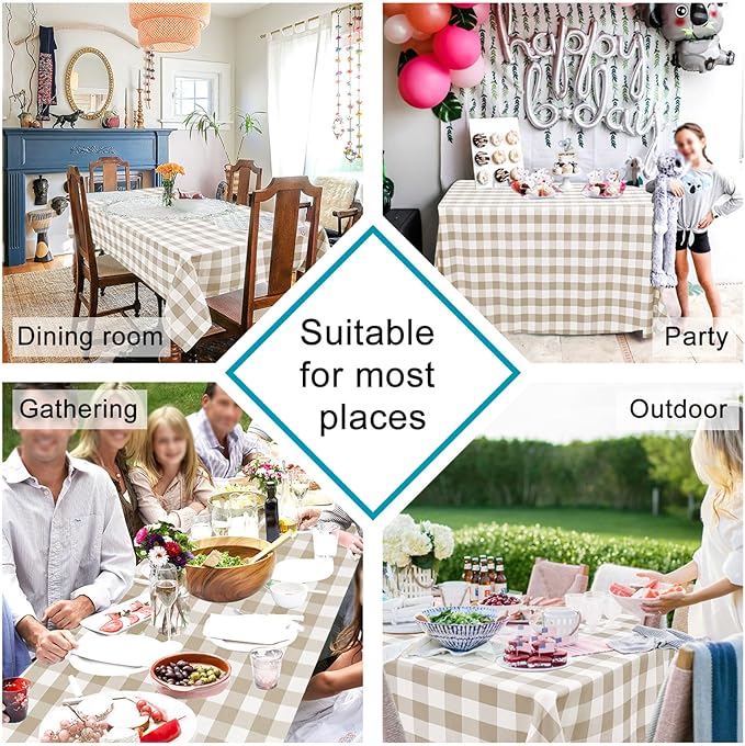 60 x 84 Inch Checkered Tablecloth Rectangle - Image 5