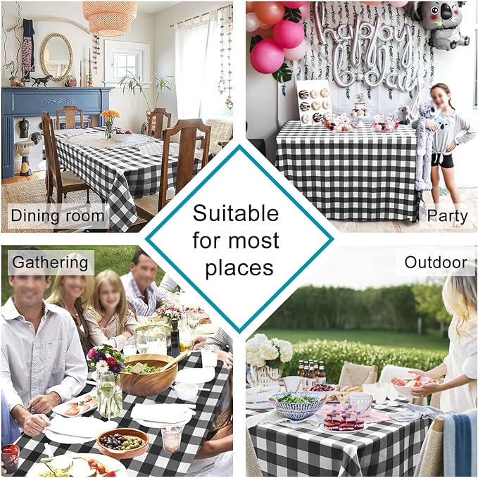 60 x 120 Inch Checkered Tablecloth Rectangle - Image 2