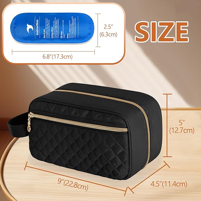 Damero Breastmilk Cooler Bag with 4 Ice Packs -Breastmilk Cooler Travel Bag Organizer with Detachable Buckle Handle for Daycare and Breastfeeding Mom,Black