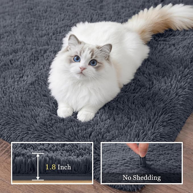 Fluffy Area Rugs 9x12 Living Room Bedroom: Ultra Soft Shag Rug Upgrade Non-Slip - Image 5