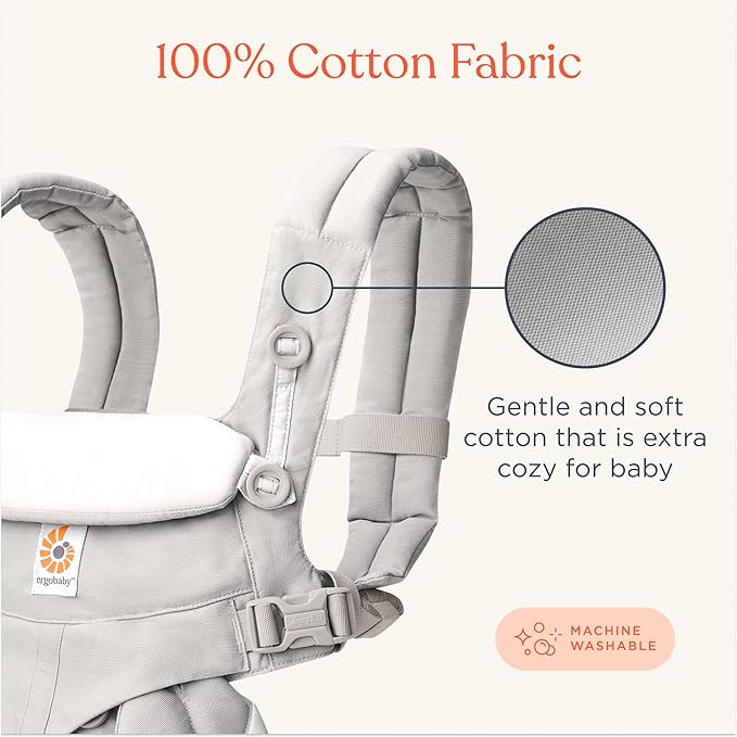 Ergobaby Omni Classic Baby Carrier Newborn to Toddler - Breathable Baby Carriers for Summer - All-Position Carrier with Lumbar Support (7-45 Pounds), Cotton, Pure Black
