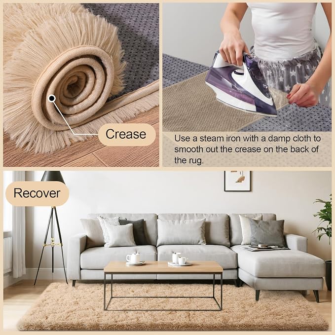 Mugorn 5x7 Rugs for Living Room, Large Fluffy Area Rugs for Bedroom, Soft - Image 3
