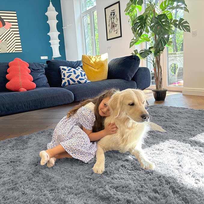 OLANLY Area Rugs for Living Room Bedroom, Machine Washable 4x5.9 ft Soft Fluffy - Image 9