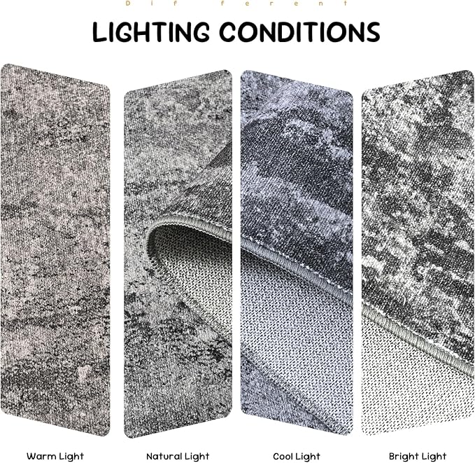 3x7 Black Rug Runners for Hallways Kitchen Runner Rug Non Slip Washable Black - Image 8