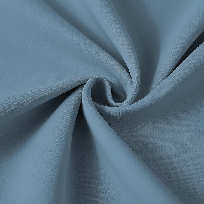KEQIAOSUOCAI Dusty Blue Pleat Wide Width Drapes 80 x 63 inch Long 2 Panels - Thermal Insulated Room Divider Curtains for Bedroom/Living Room/Patio, Pinch Pleated Curtain Panel with Hooks