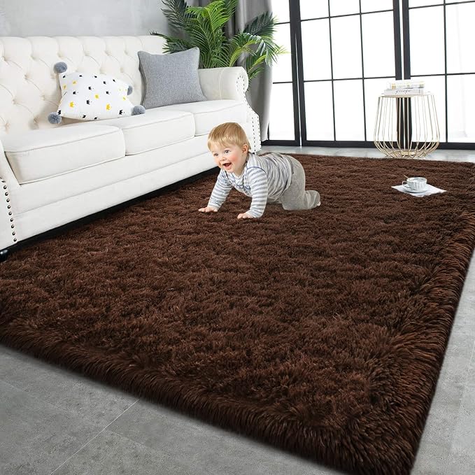 TWINNIS Super Soft Shaggy Rugs Fluffy Carpets, 4x5.9 Feet, Indoor Modern Plush by TWINNIS