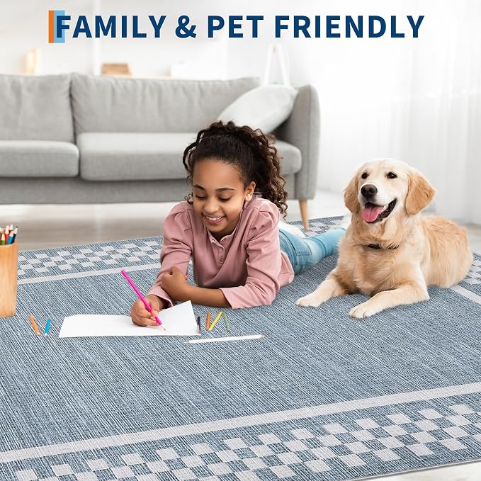 GarveeHome Washable Area Rug 4x6 Small Living Room Rugs Modern Bordered Soft - Image 3