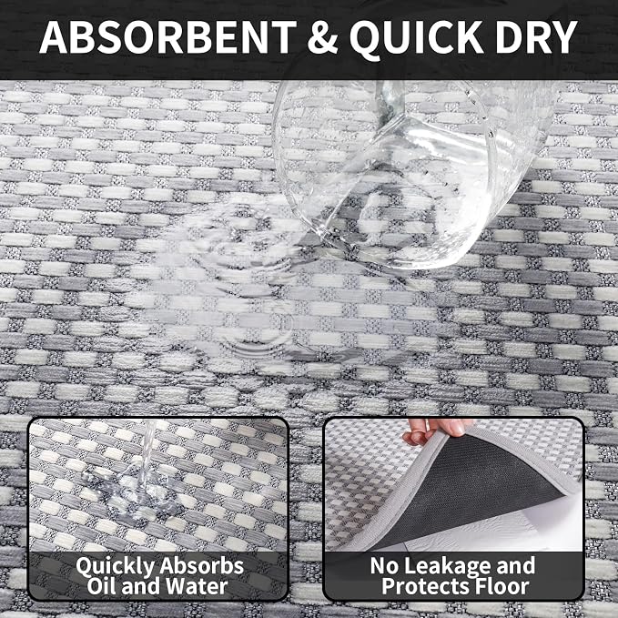YDKGL Kitchen Rugs Mat Non Slip Washable, Super Absorbent Kitchen Mats - Image 5