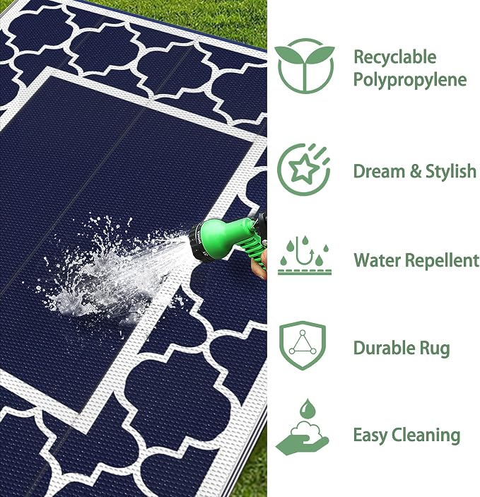 GENIMO 5' x 8' Outdoor Rug Waterproof - Image 8
