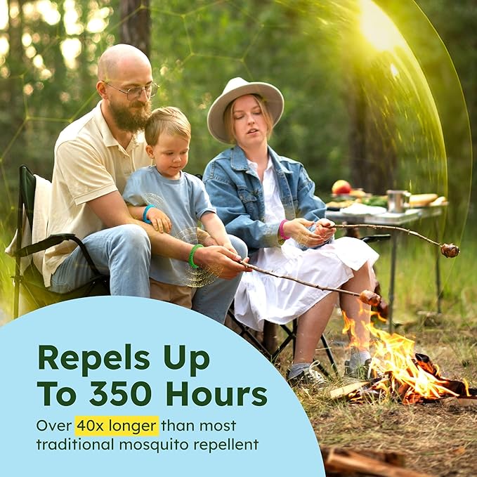 BugMD 10 Pack Mosquito Bracelets, DEET-Free Bands for Adults & Kids, Natural & Waterproof Citronella Wristbands for Camping, Hiking, Beach, Travel & Outdoor Essentials