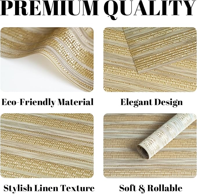 Placemats Set of 8 Vinyl/Plastic Woven Place Mats - Image 2