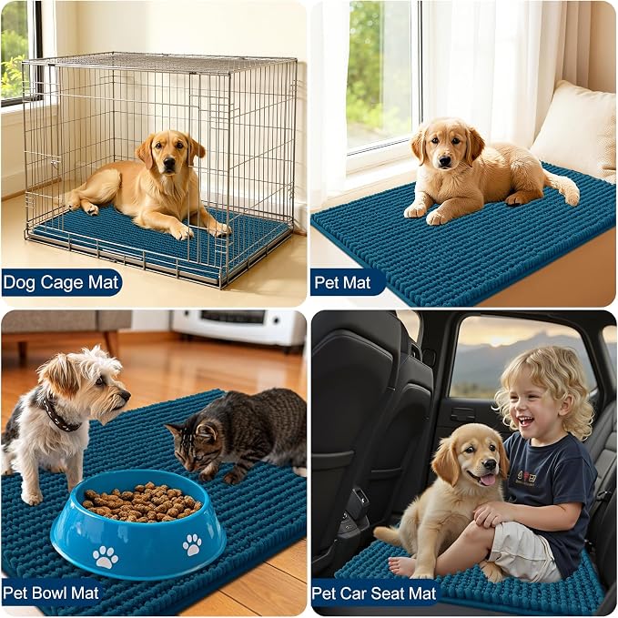 OLANLY Dog Door Mat for Muddy Paws 40x32, Ultra Absorbent Chenille Mud Doormat - Image 7