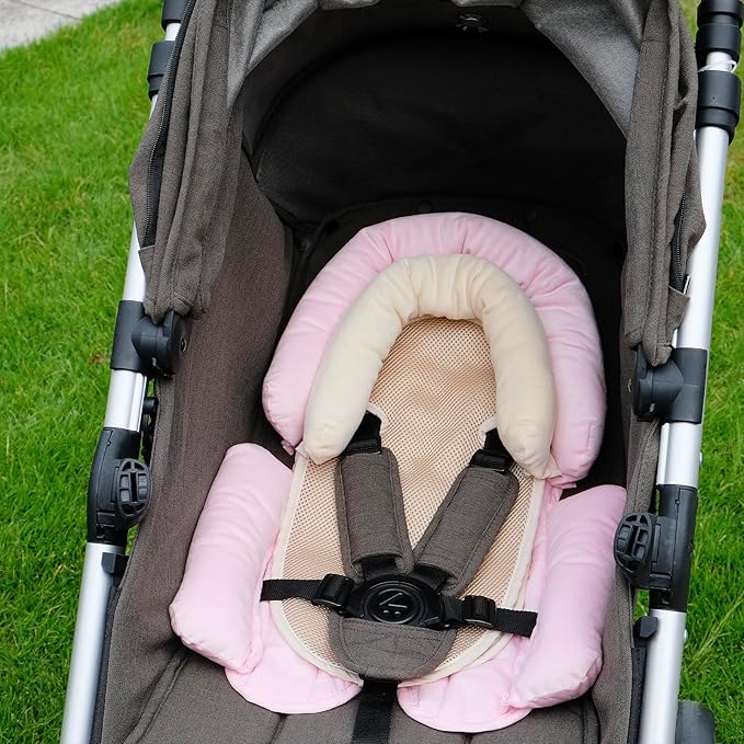 COOLBEBE Upgraded 3-in-1 Babybody Support for Newborn Infant Toddler - Extra Soft Car Seat Insert Cushion Pad, Perfect for Carseats, Strollers, Swings, Pink