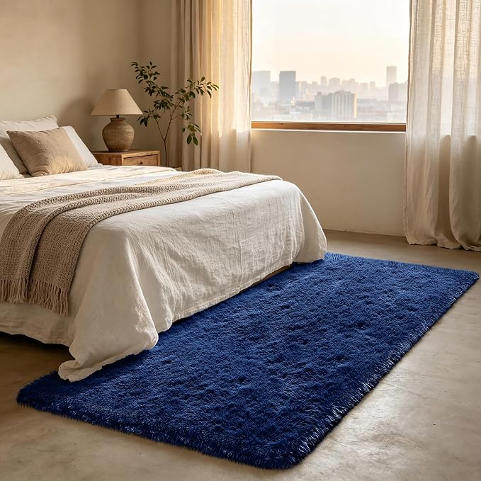Shag Runner Rug for Bedroom Living Room 3x7 Upgrade Non-Slip Fluffy Soft - Image 3