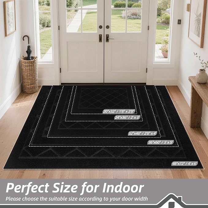 BEQHAUSE Dirt Trapper Door Mat 48" x 72", Doormat Non-Slip Entryway Rugs - Image 2
