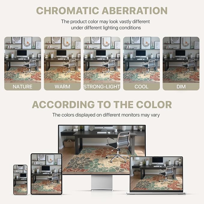 48"x60" Office Chair Mat for Hardwood Tile Floor, Under Desk Carpet Protector - Image 6