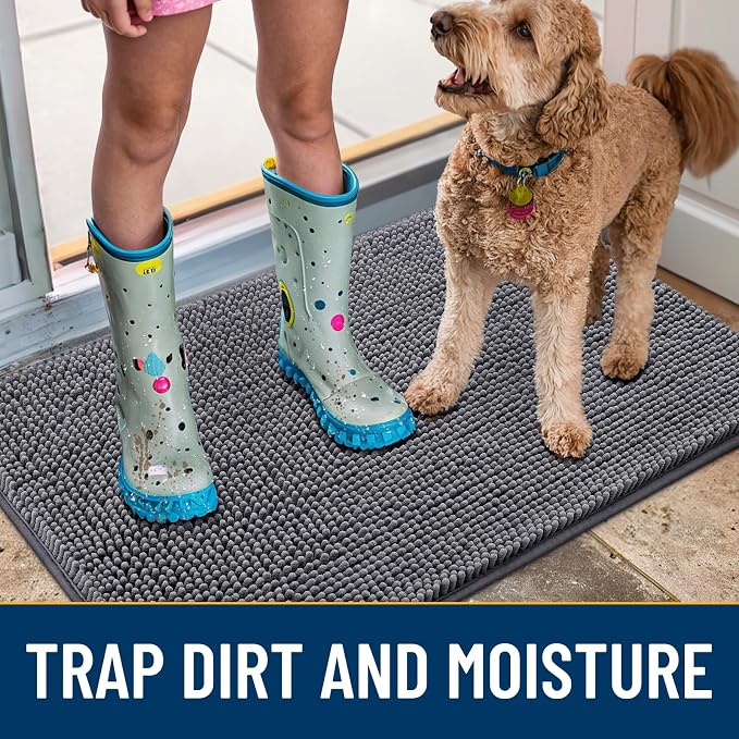 Smiry Dog Door Mat for Muddy Paws 70x24, Absorbent Dirt Trapper, Non-Slip - Image 3