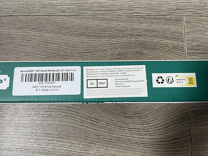 EAST TOP Soprano Recorder for Kids Beginners, 8 Hole Plastic German Fingering Flute Recorder 3 Piece with Cleaning stick, Cotton pouch, Fingering Chart, Colorful box (Blue)