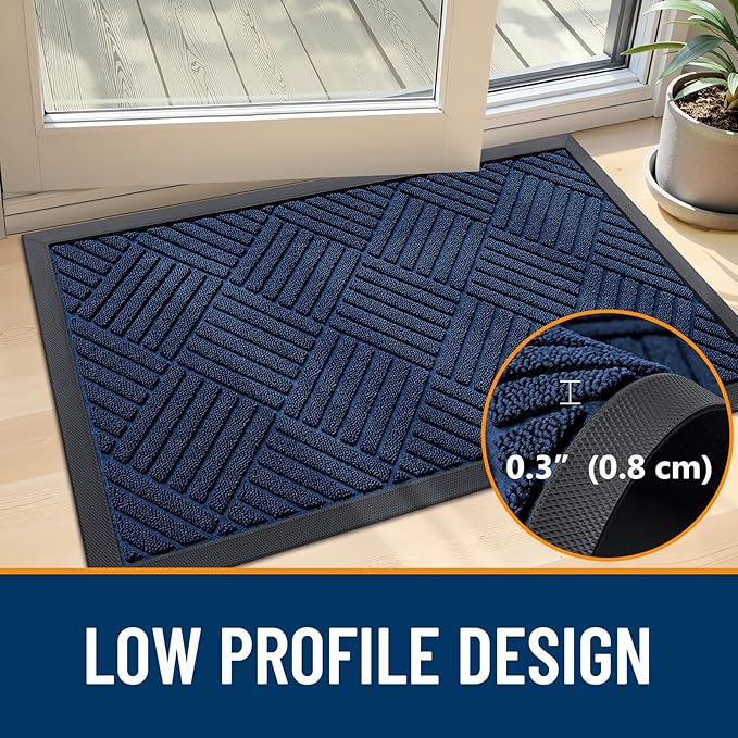 OLANLY Front Door Mat Outside Entrance 59x23, Heavy Duty Sturdy Natural Rubber - Image 4