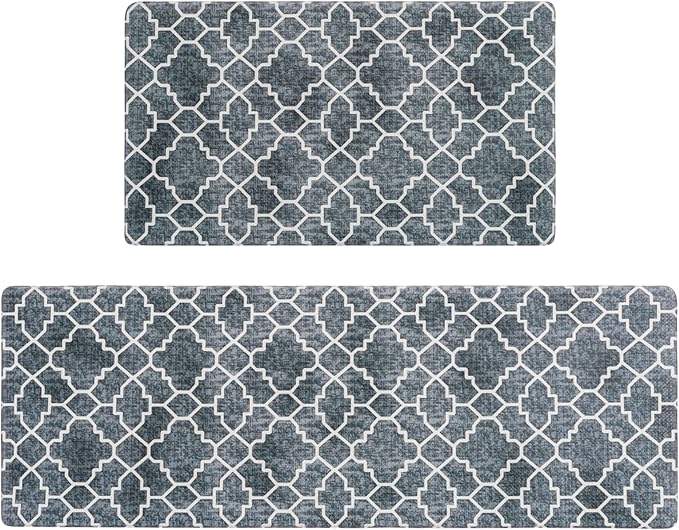 FRESHMINT Kitchen Mat Set of 2, Anti-Fatigue Cushioned Kitchen Mats by FRESHMINT
