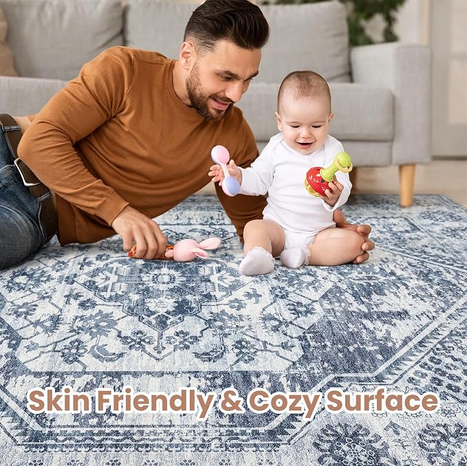 Vintage Living Room Area Rug 6x9 - Image 3