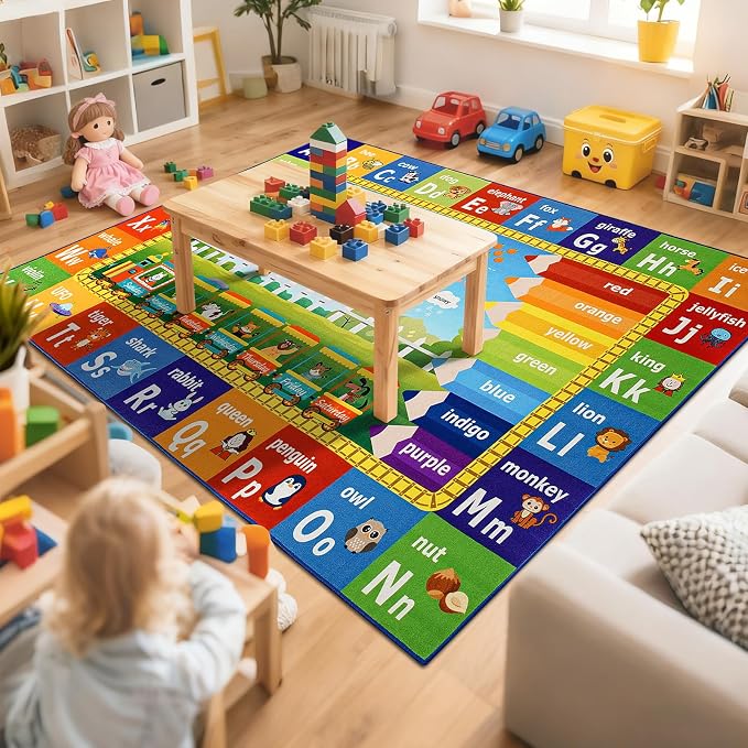 ABC Rug for Playroom Classroom Bedroom, 5x7 Kids Educational Area Rug for - Image 8