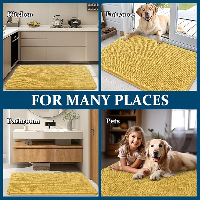 OLANLY Dog Door Mat for Muddy Paws 54x32, Absorbs Moisture and Dirt, Absorbent - Image 8