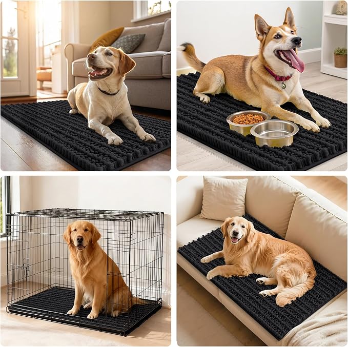 Smiry Dog Door Mat for Muddy Paws 44x24, Absorbent Dirt Trapper, Non-Slip - Image 7