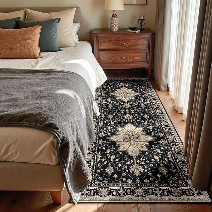RELEANY Area Rugs Runner 3'x6' Washable Non-Slip, Floral Vintage Distress - Image 2