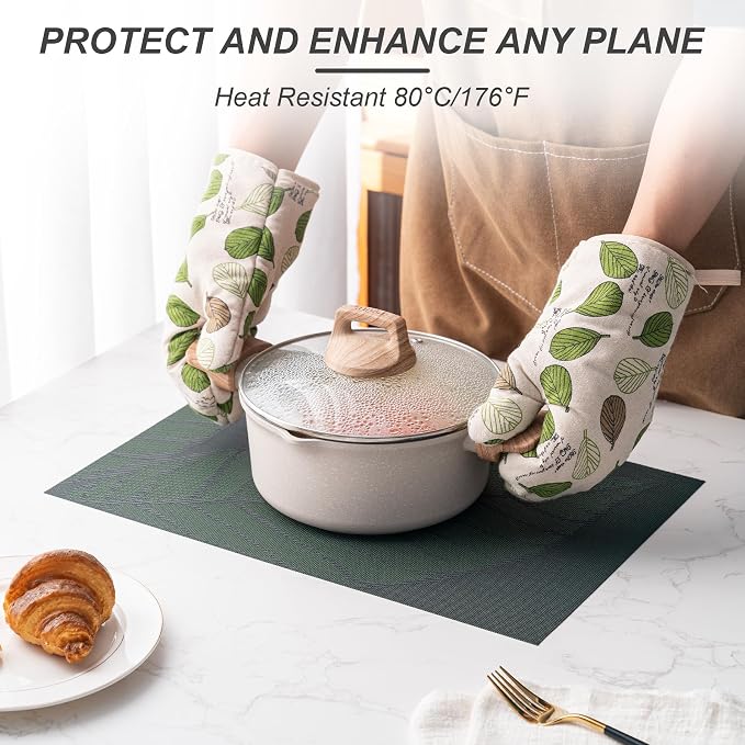 Placemats Set of 6 Washable Indoor | Outdoor Vinyl Place Mats - Image 4