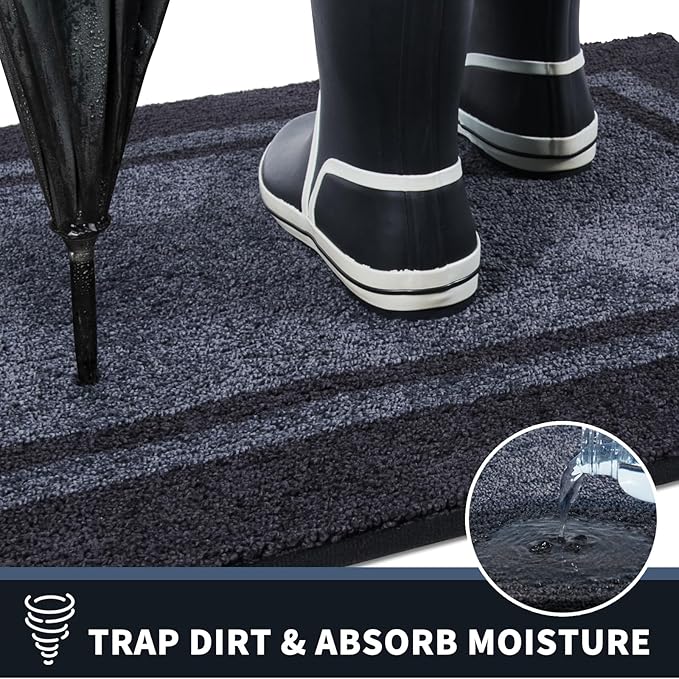 PURRUGS Dirt Trapping Door Mat 20" x 32", Non-Slip Machine Washable Entryway Rug - Image 5